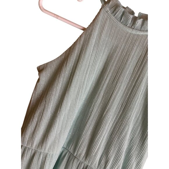 Xtraordinary Girls Size 16 Mint Green Glitter High-Neck A-Line Long Maxi Dress - Picture 4 of 10